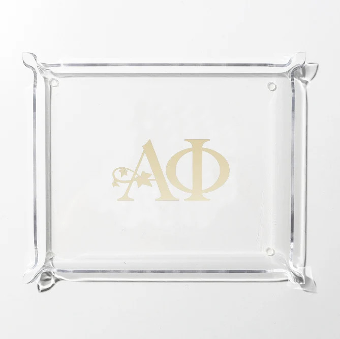 Alpha Phi Clear Acrylic Tray | Sorority Dish Accessory | Marleylilly