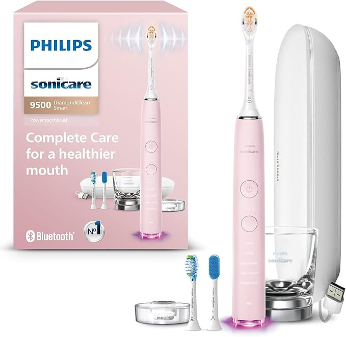 Philips Sonicare DiamondClean Smart 9500 Electric Toothbrush, Sonic Toothbrush with App, Pressure... | Amazon (US)