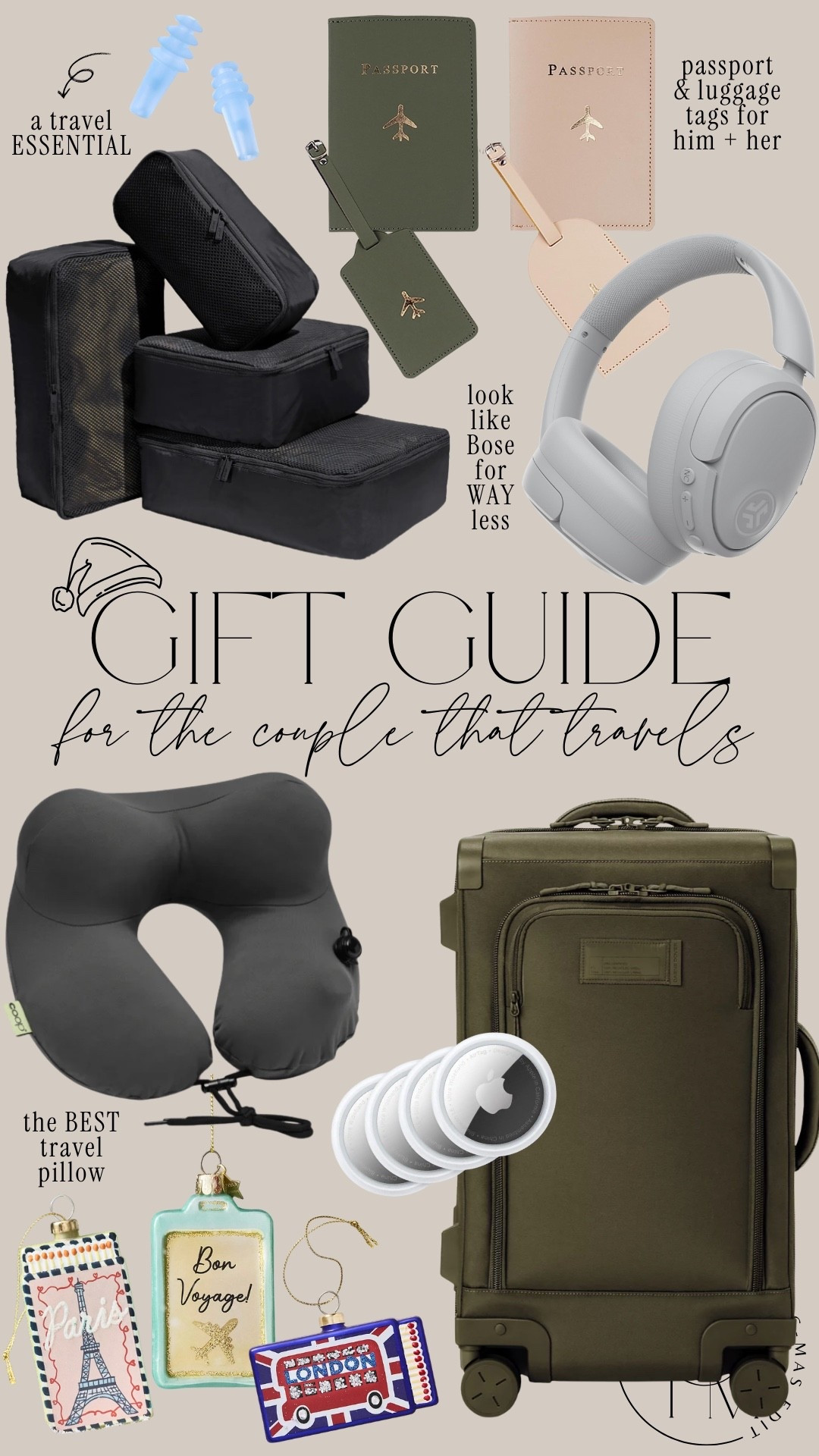 Gift guide for the couple that travels! Travel essentials, travel gifts, him and her gift 

#LTKHoliday #LTKGiftGuide #LTKTravel