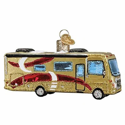 Christmas Glass Blown Class A Motorhome Ornament Solid Hanging Figurine Ornament | Wayfair North America