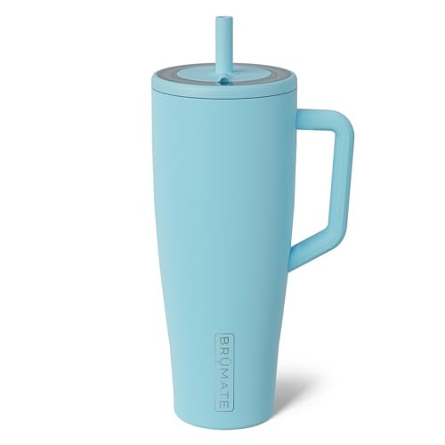 BrüMate Era 40 oz Tumbler with Handle and Straw | 100% Leakproof Insulated Water Bottle Tumbler with Lid and Flexible SoftSip Straw | Made of Stainless Steel | Cup Holder Friendly | 40oz (Glacier) | Amazon (US)