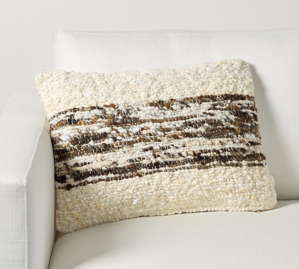 Wola Textured Handwoven Lumbar Pillow Cover | Pottery Barn (US)
