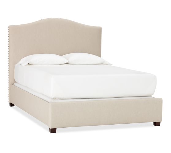 Raleigh Curved Upholstered Tall Bed | Pottery Barn (US)