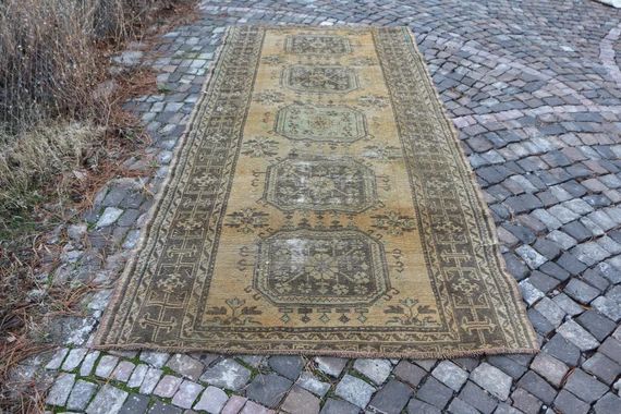 faded runner rug, organic wool rug, turkish rug, 4.7 x 9.7 ft. Free Shipping bohemian area rug, a... | Etsy (US)