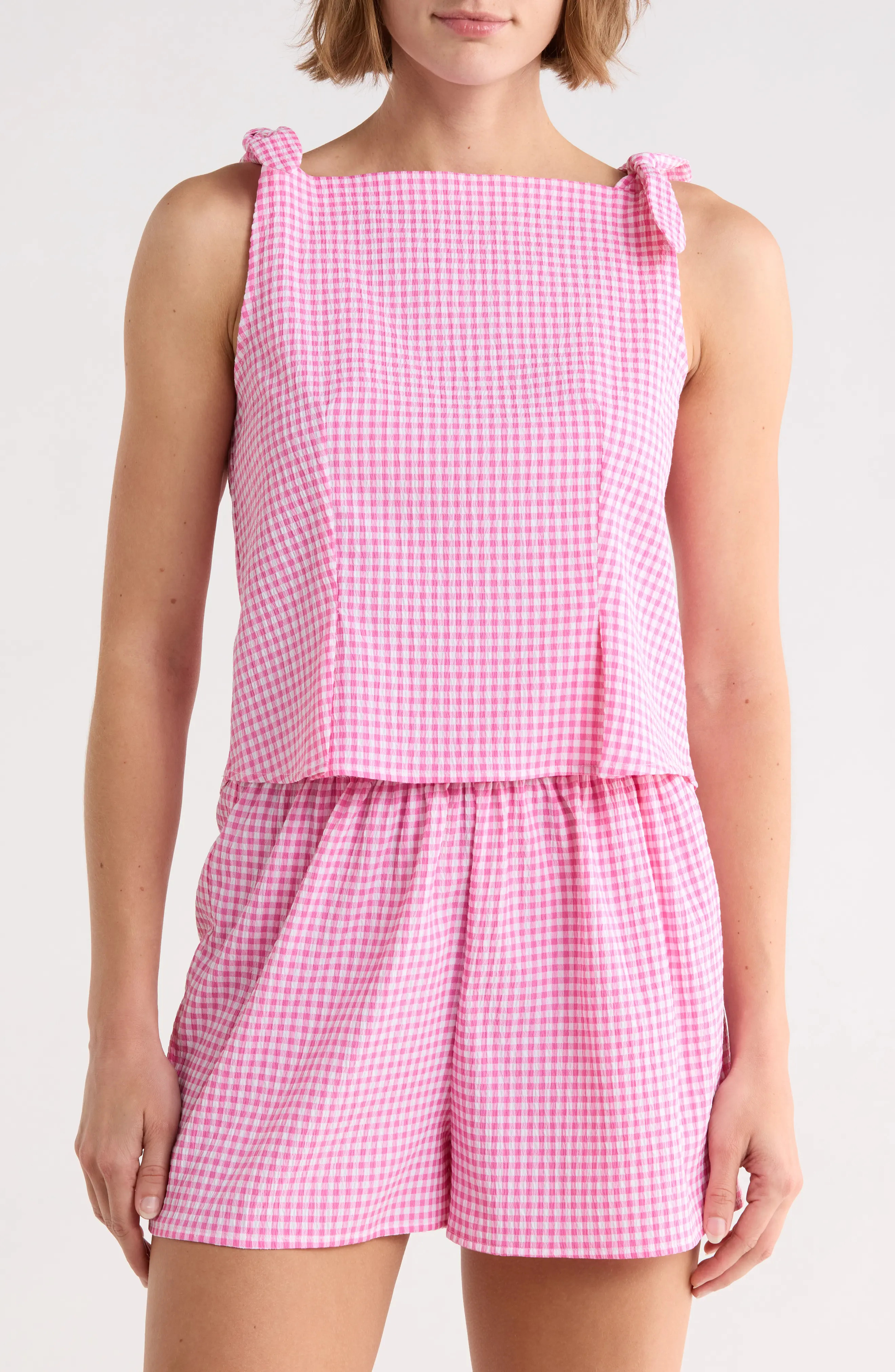 Gingham Tie Shoulder Tank (Women) | Nordstromrack | Nordstrom Rack