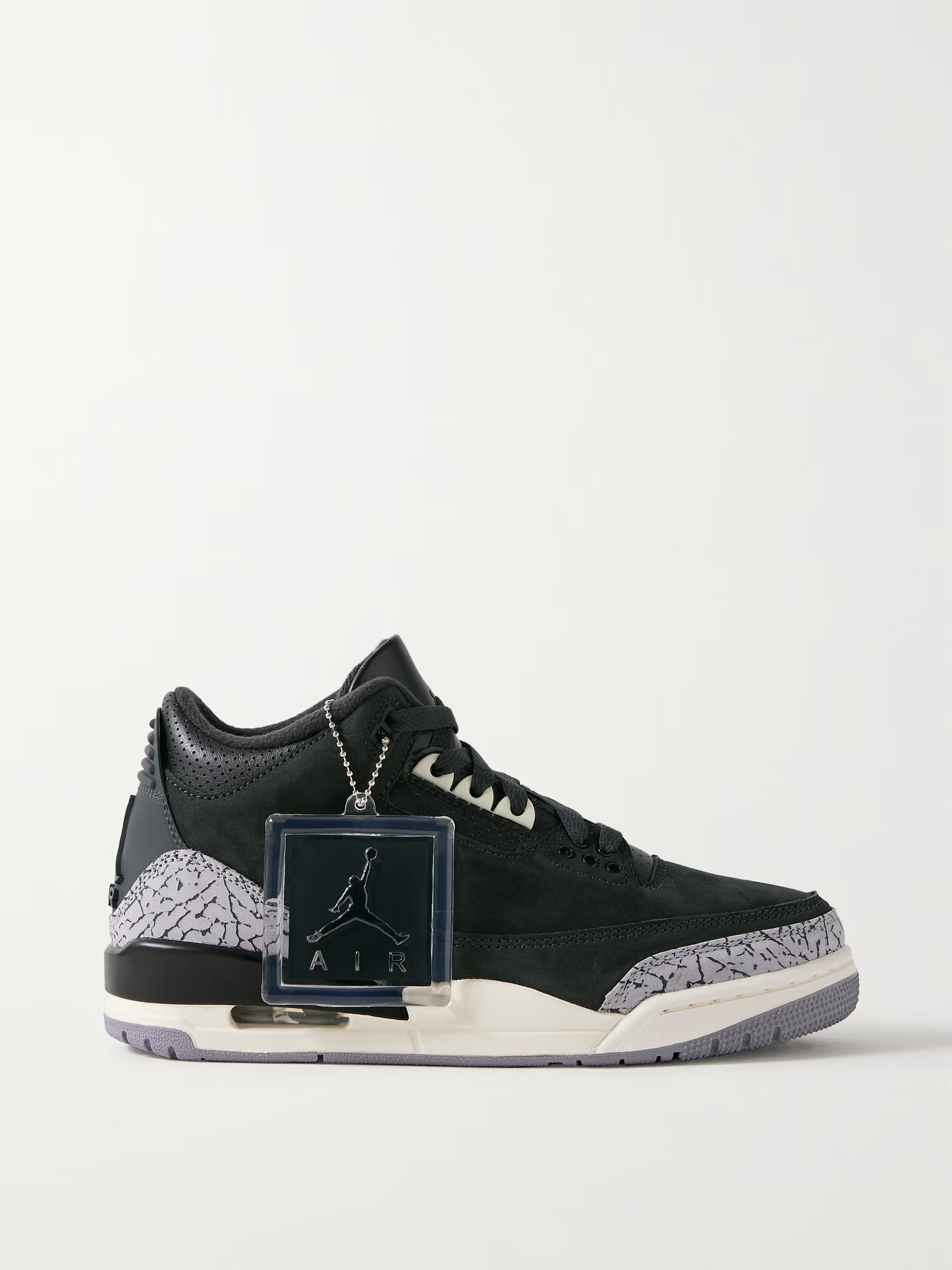 Air Jordan 3 Retro logo-embroidered suede and leather sneakers | NET-A-PORTER (US)