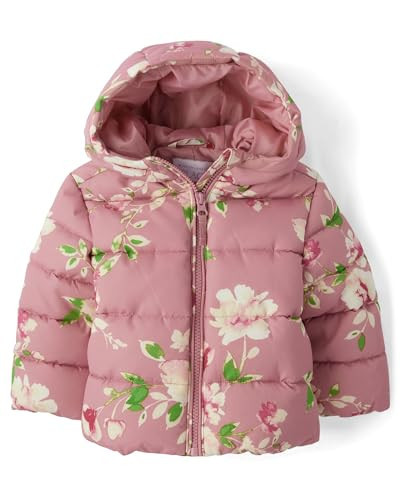 The Children's Place,Baby Girls,And Toddler Medium Weight Puffer Jacket, Wind-Resistant, Water-Resistant,Mauve Floral,2 Years | Amazon (US)