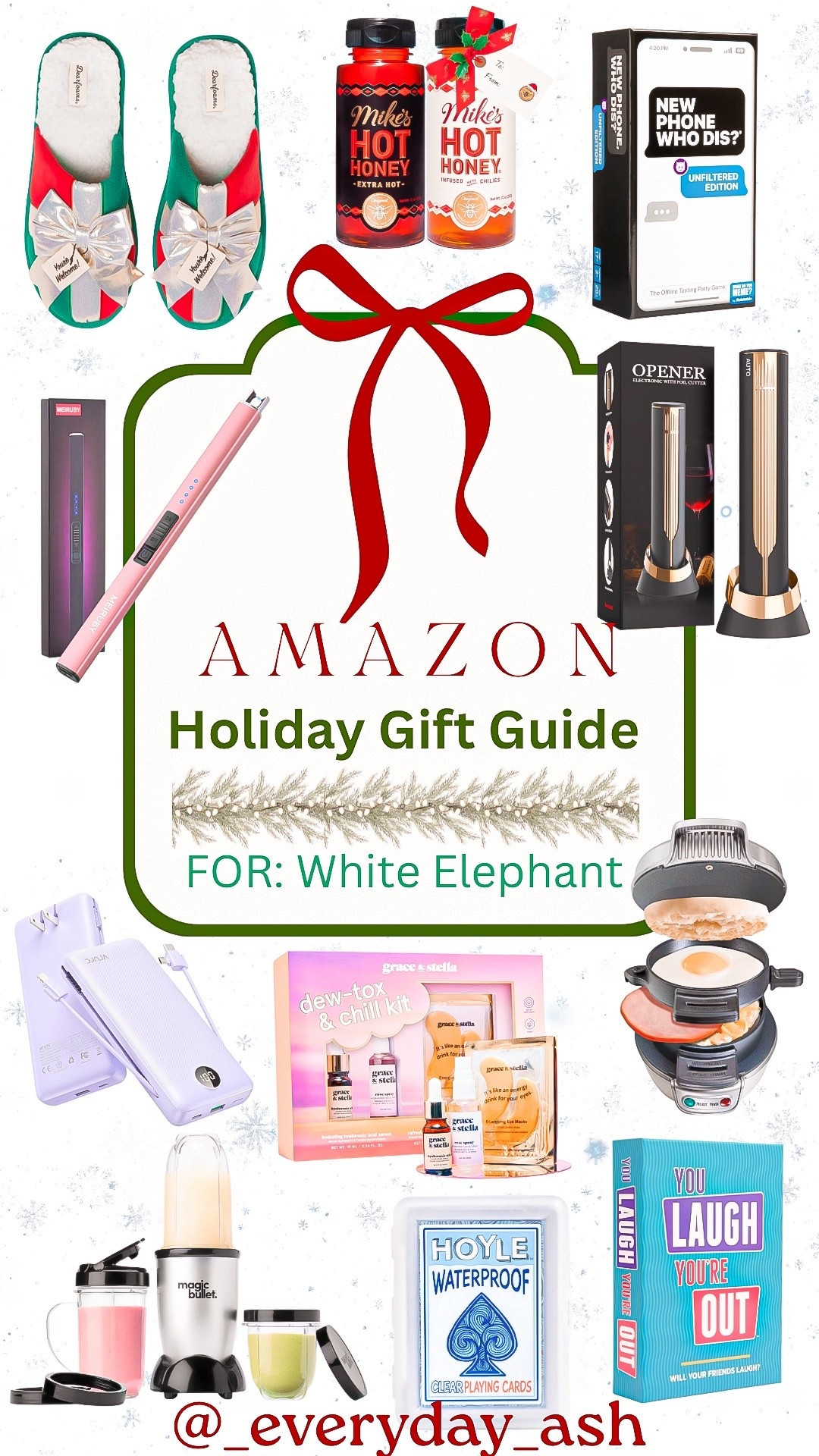 Amazon / white elephant gifts 🎄🎁

Gifts for her, gifts for him, gifts for friends , gifts for coworkers, Christmas gifts, Amazon gifts , wine opener, gift set, breakfast sandwich maker, portable charger, slippers, honey, stocking stuffers, card games 

#LTKFindsUnder50 #LTKGiftGuide #LTKHoliday
