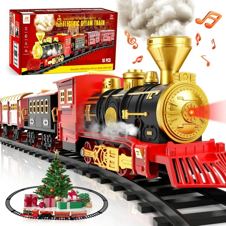Electric Christmas Train Toy Set- Train Toys for Boys with Smokes, Lights and Sound, Toy Train wi... | Walmart (US)