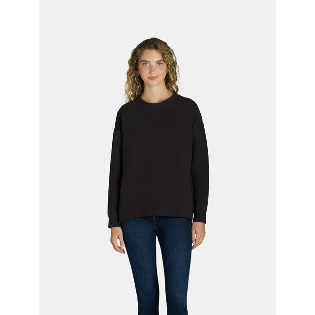 Avia Women's and Women's Plus Ottoman Crewneck Top with Long Sleeves, Sizes XS-4X | Walmart (US)