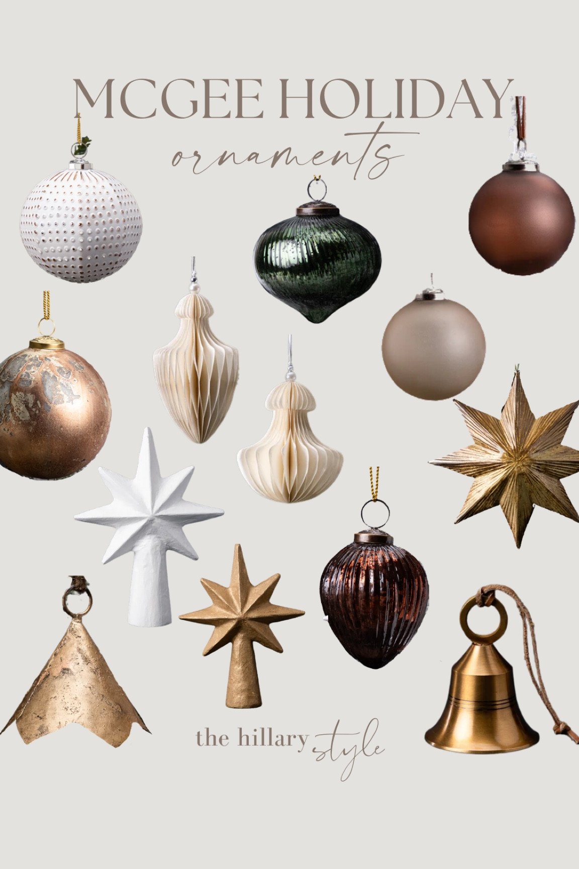 McGee Holiday Ornaments!

Green ornaments. Red ornaments. Brown ornaments. White ornaments. Mercury ornaments. Silver ornaments. Star toppers. Tree toppers. Christmas tree. Christmas decor. Holiday decor. McGee and co. 

#LTKSeasonal #LTKsalealert #LTKhome