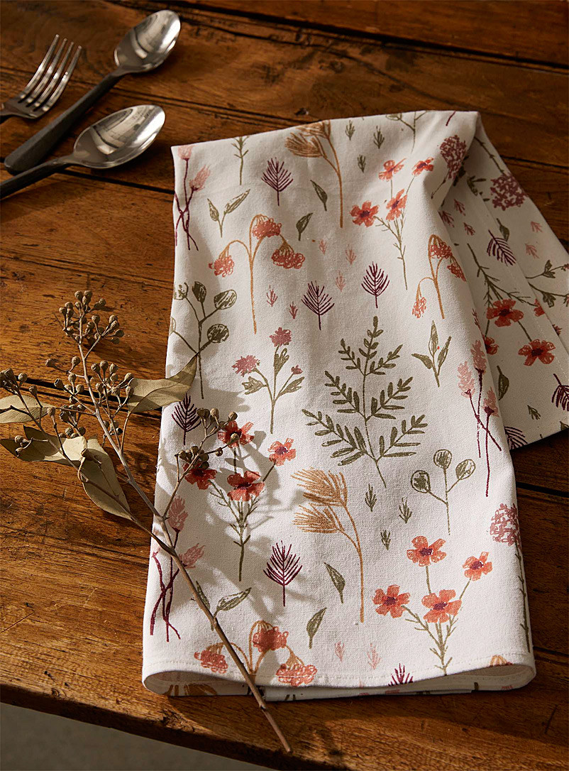 Sketched flowers tea towel | Simons