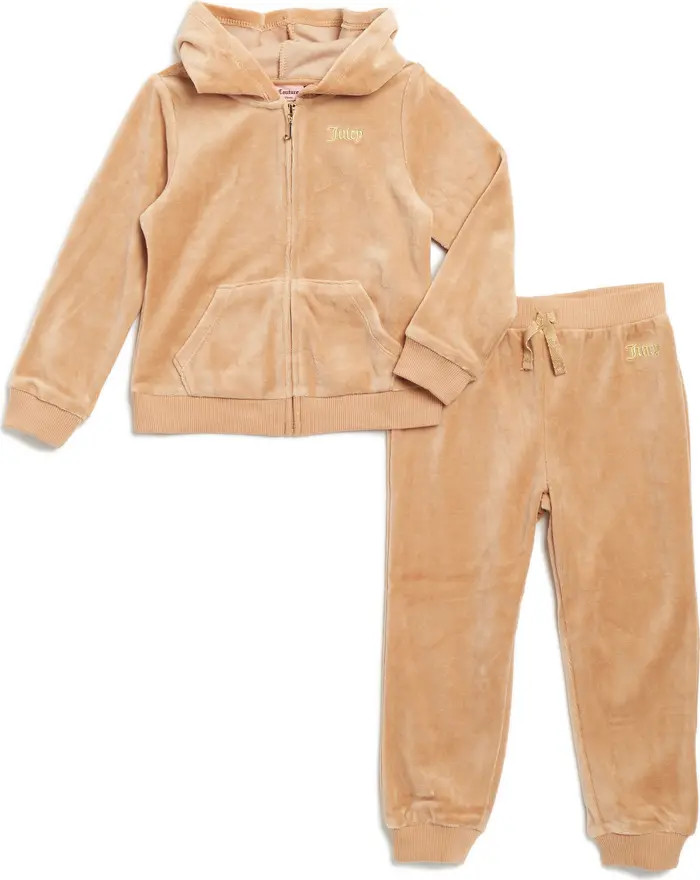 Juicy Couture Kids' Velour Zip-Up Hoodie & Joggers Set | Nordstromrack | Nordstrom Rack
