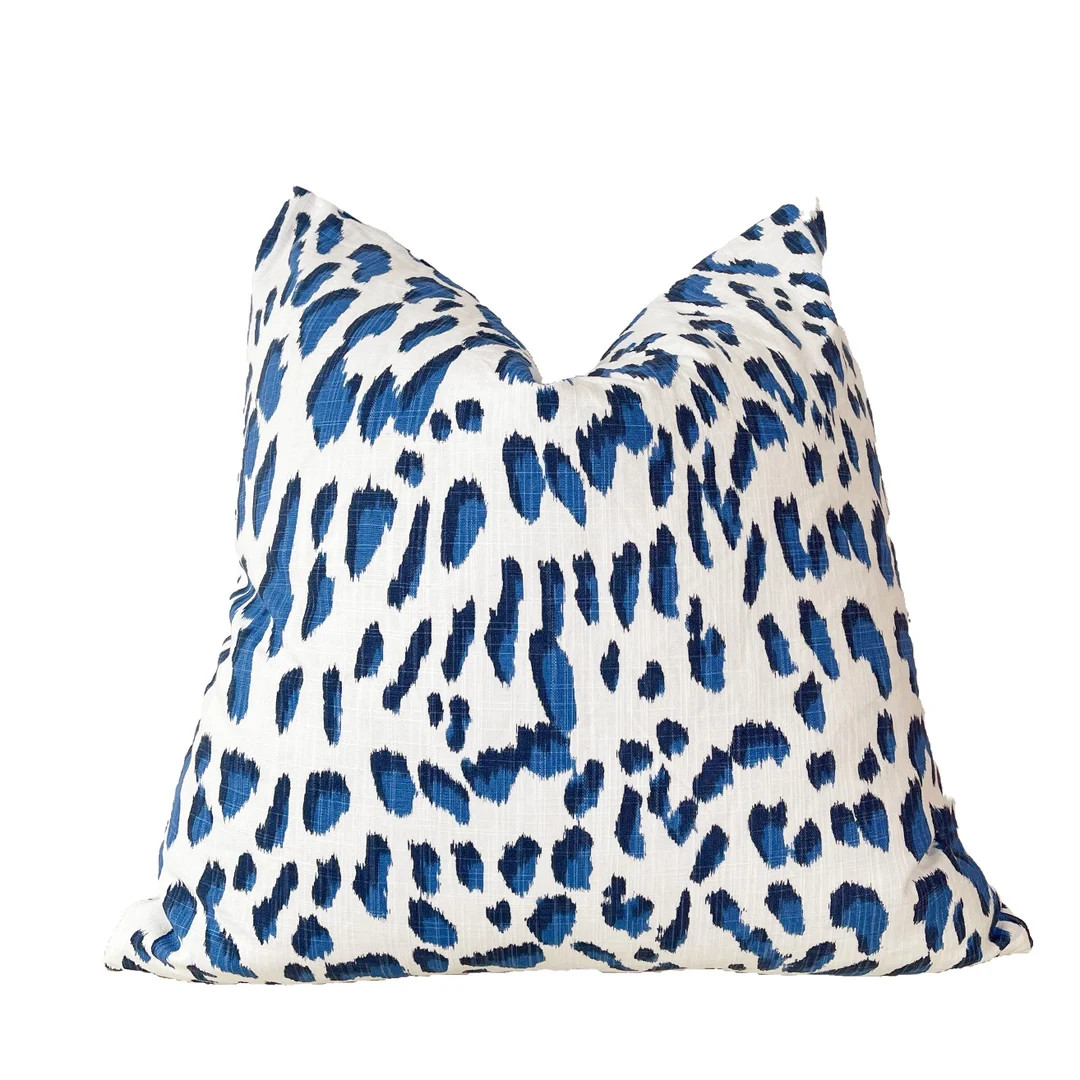 Blue and White Leopards Pillow Cover.double Sides Same - Etsy | Etsy (US)