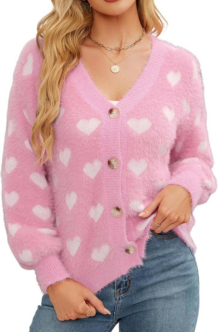 ECOWISH Women Floral Cropped Cardigan: Fall Long Sleeve Open Front Fuzzy Daisy Print Knit Sweater... | Amazon (US)