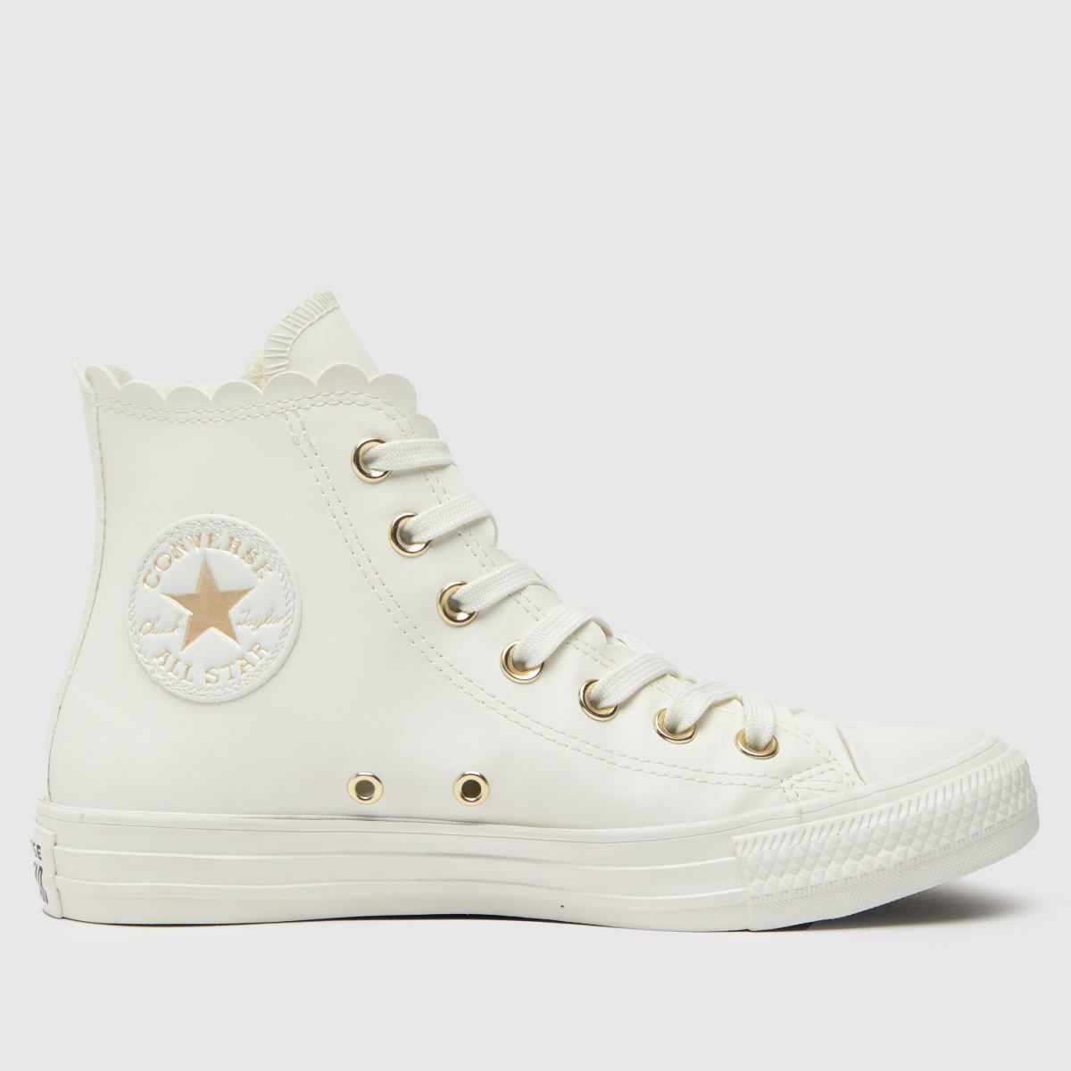 Converse white & gold all star hi trainers | Schuh