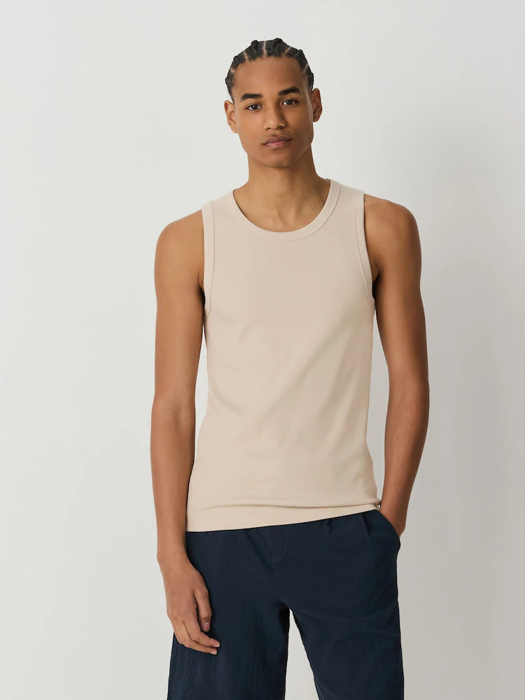 Natural Slim Fit Ribbed Vests | Next US