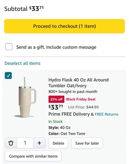 Black Friday Deal ! 🙌🏻
40oz Hydro Flask Tumbler with handle AND straw on sale on Amazon for $33.71 🤩

#amazonfind #amazon #amazonblackfriday 

#LTKsalealert #LTKCyberWeek #LTKGiftGuide