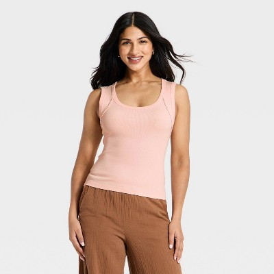 Women's Raw Edge Tank Top - Universal Thread™ Pink XS | Target