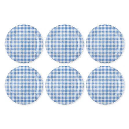 Alberton 6-Piece Gingham 11" Melamine Plates. | Wayfair Professional
