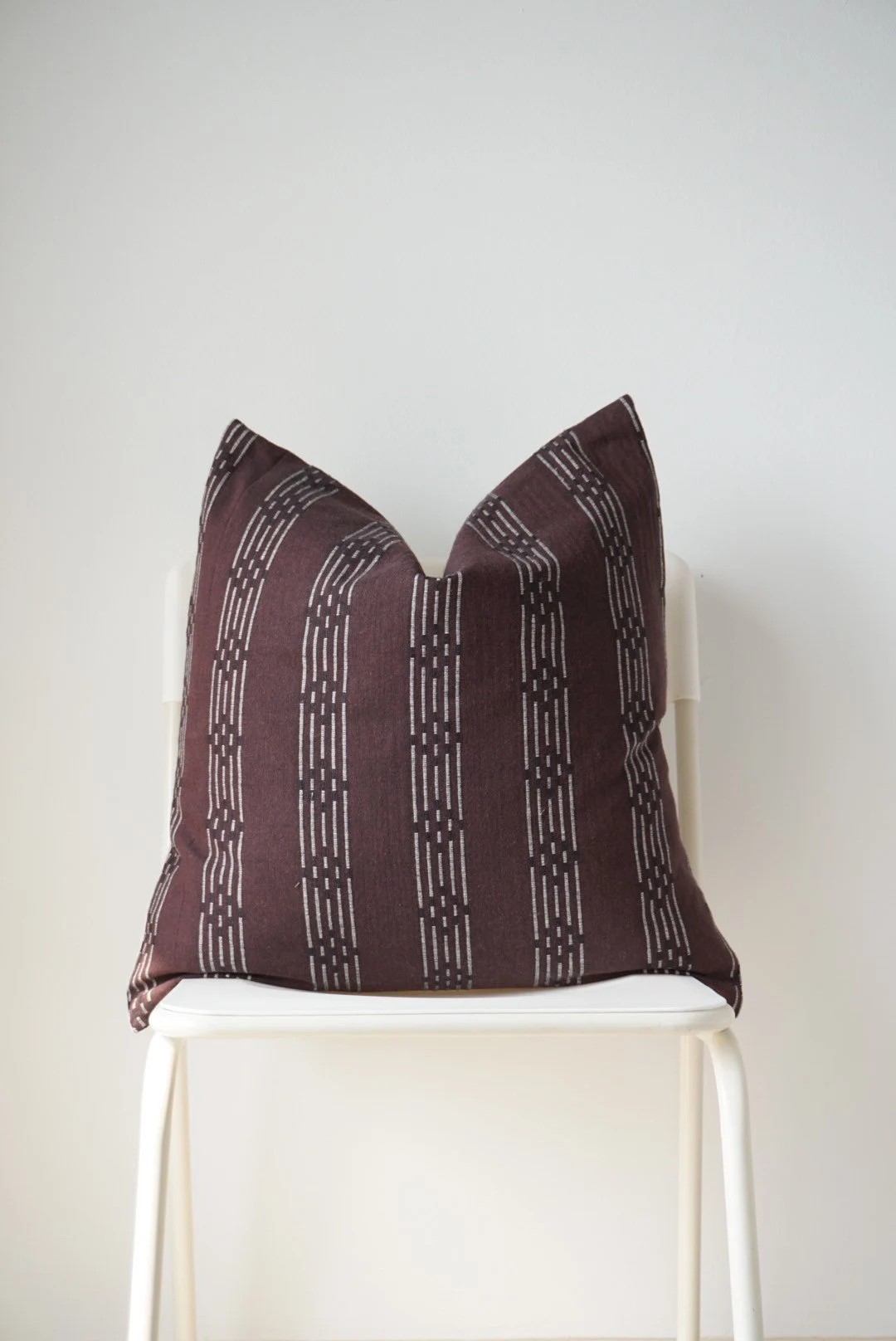 Brown Red Maroon Striped Woven Pillow Cover - Etsy | Etsy (US)