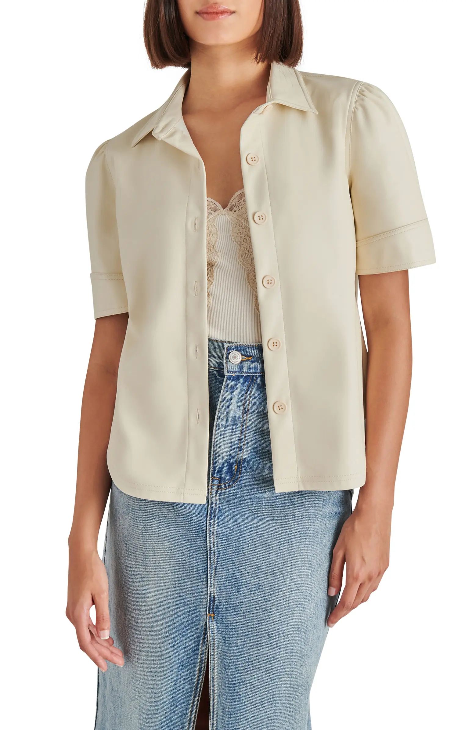 Virginia Faux Leather Button-Up Top | Nordstrom Rack