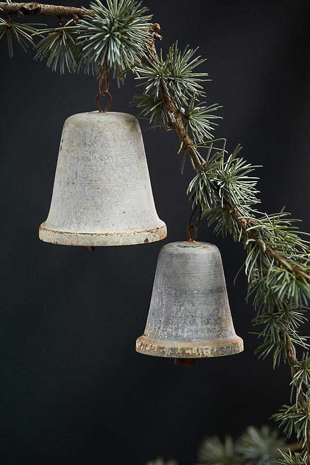 Weathered Bell Ornaments, Set of 2 | Anthropologie (US)