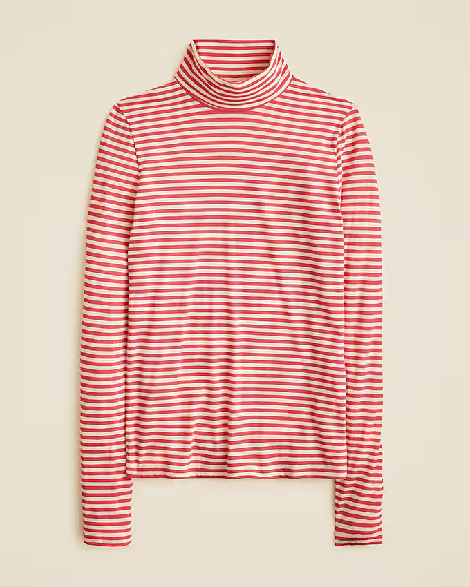 Feather jersey turtleneck in stripe | J. Crew US