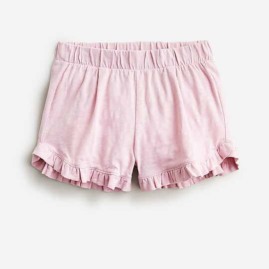 Girls' slub cotton ruffle-trim short | J. Crew US