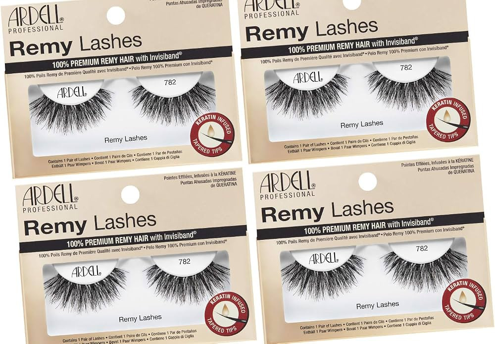 Ardell Remy Lashes 782, Premium Grade Remy Hair False Lashes with Invisiband, 4 pairs | Amazon (US)