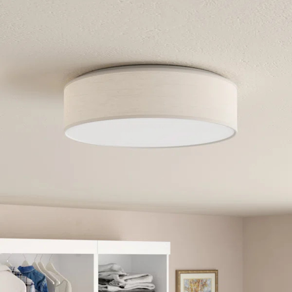 Geren 1 - Light 15'' Shaded Drum LED Flush Mount | Wayfair North America