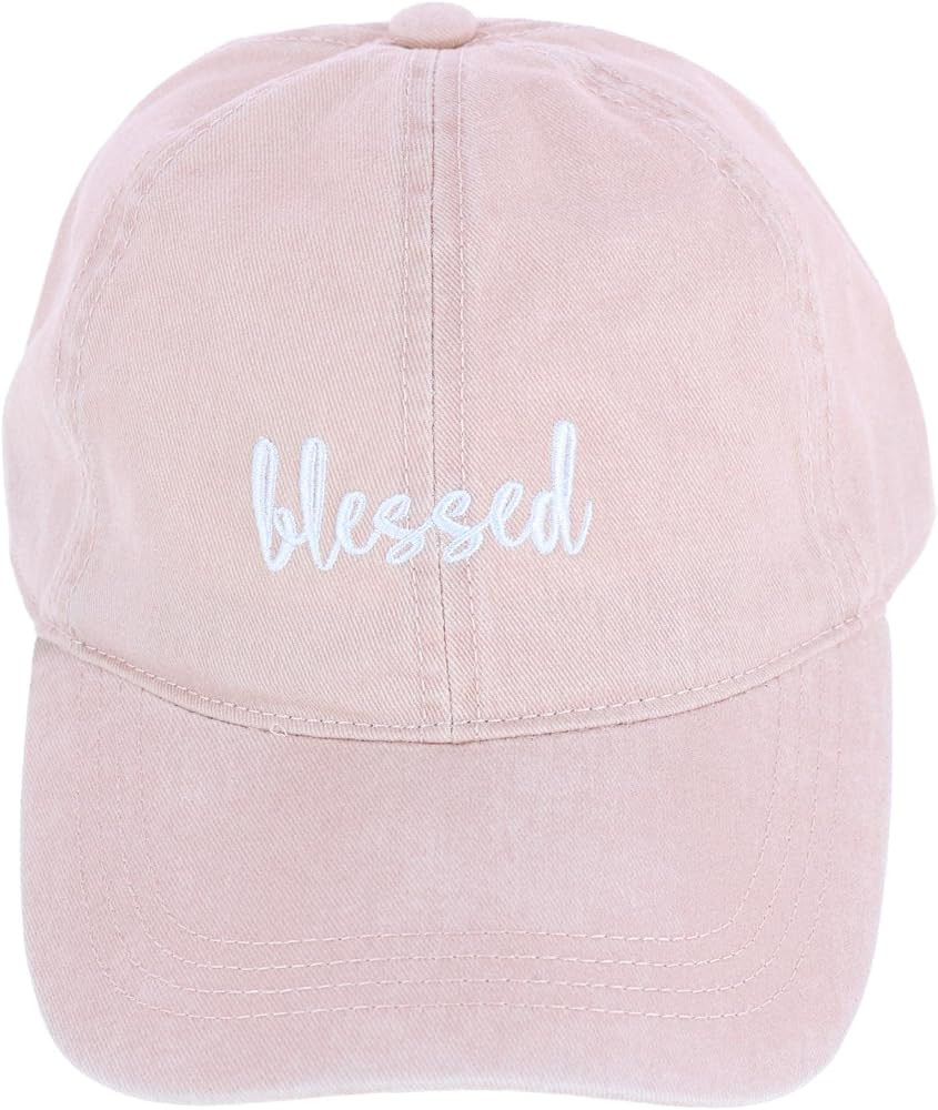 David & Young Women's Blessed Embroidered Denim Baseball Cap Hat | Amazon (US)