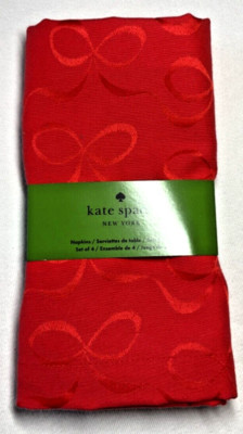 KATE SPADE New York NAPKINS (4) Red Bows ALL WRAPPED UP Holiday NIP  | eBay | eBay US