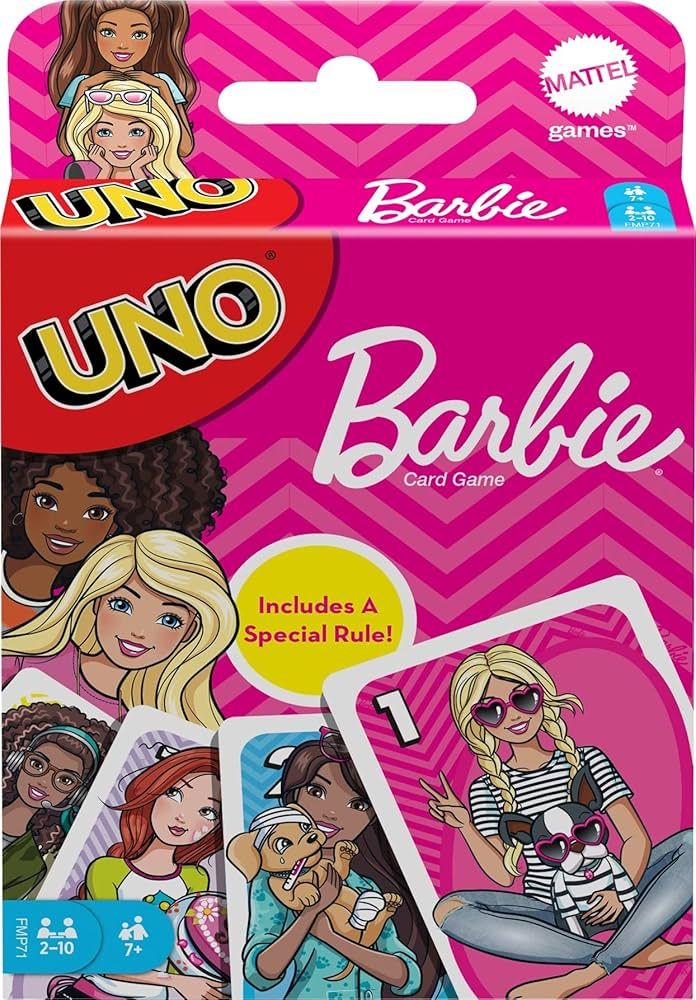 Barbie UNO Card Game for Family Night, Travel Game Featuring Barbie Graphics & Special Rule for 2... | Amazon (US)