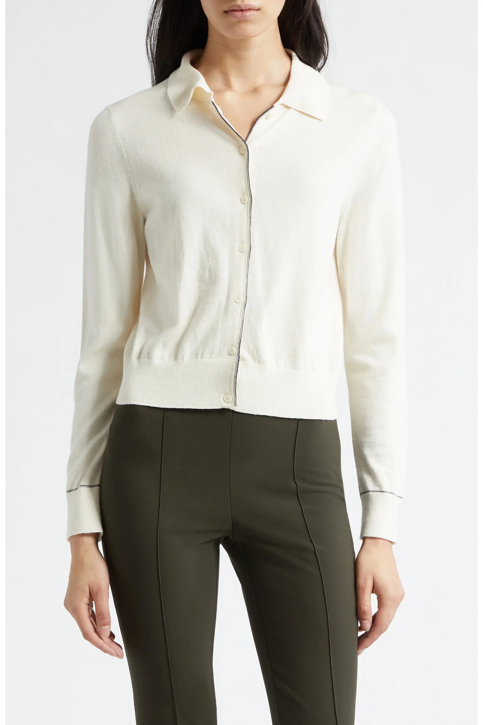 Cotton & Cashmere Blend Tipped Cardigan (Women) | Nordstrom | Nordstrom
