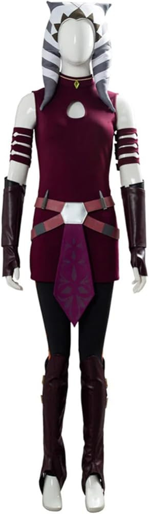 Masfrida Tano Costume Cospaly Women Red Battle Suit SW Uniform with Headpiece Halloween Fullset O... | Amazon (US)