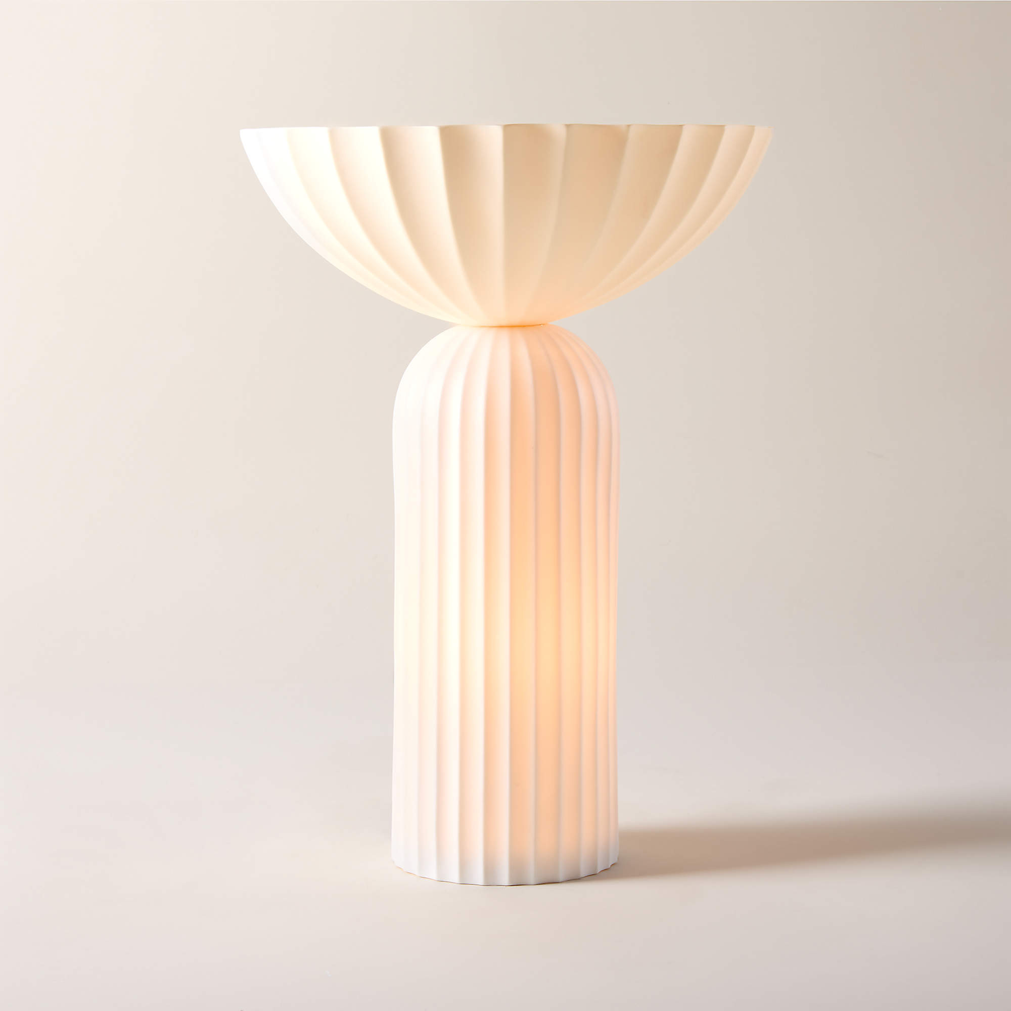 Jeanne Modern Fluted White Porcelain Table Lamp + Reviews | CB2 | CB2
