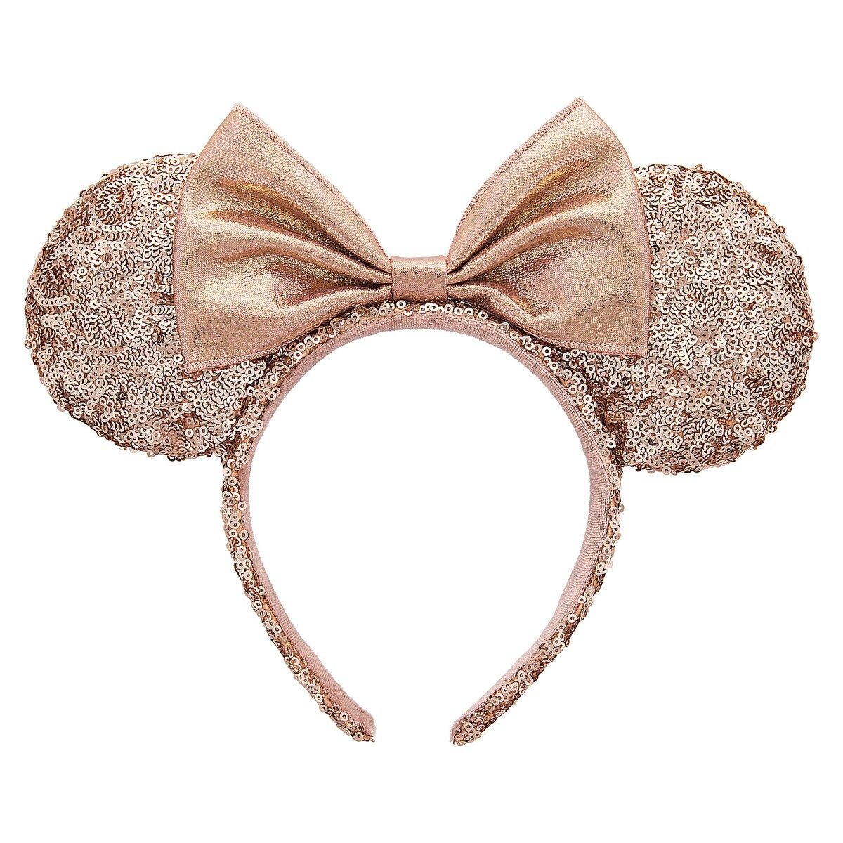 Minnie Mouse Rose Gold Sequined Ear Headband | Disney Store