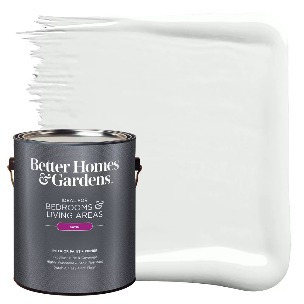 Better Homes & Gardens Interior Paint and Primer, Iceberg / White, 1 Gallon, Satin | Walmart (US)