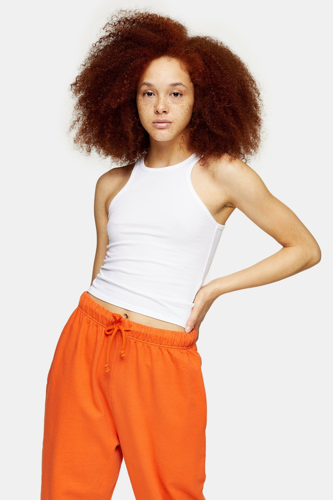 White Ribbed Racer Vest | Topshop UK