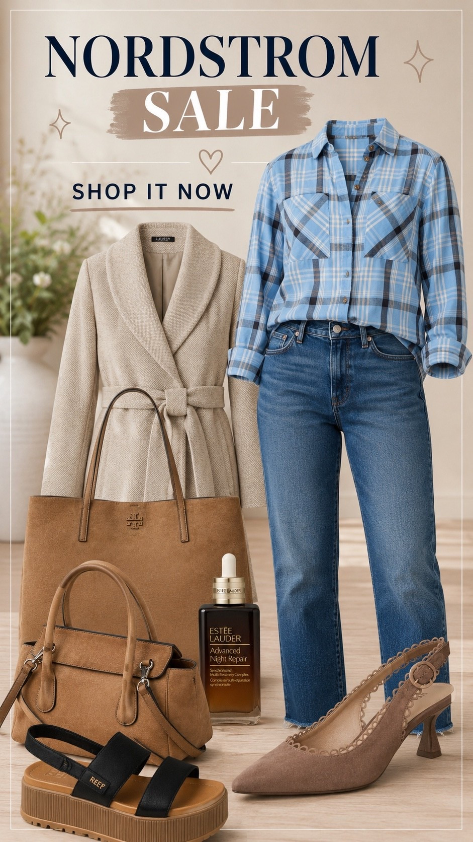 The Nordstrom Anniversary Sale is officially tempting me this year! 🤎 From timeless layers and comfortable wide-leg pants to elevated accessories and beauty favorites, these are the pieces I know I’ll reach for again and again.

As a midsize woman over 50, I always look for items that feel comfortable, flattering, and easy to style—and this collection checks every box. Think quiet luxury, effortless style, and everyday confidence.

Which item would you grab first: the plaid shirt, the tote bag, or the Estée Lauder serum?
Nordstrom Anniversary Sale, Nordstrom sale finds, women over 50 fashion, midsize style inspiration, fashion over 50, size 14 fashion, quiet luxury style, timeless wardrobe staples, wide leg pants, plaid shirt outfit, women’s accessories, Estée Lauder Advanced Night Repair, fall fashion trends 2026, Nordstrom favorites, comfortable fashion for real women.