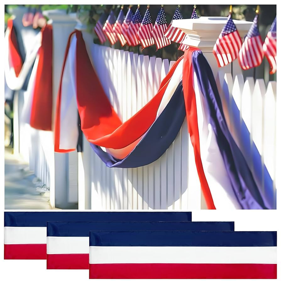 2x20 Ft Red White and Blue Banner Decorations 3 Pack,4th of July Banners for Outside,Bunting Flag... | Amazon (US)