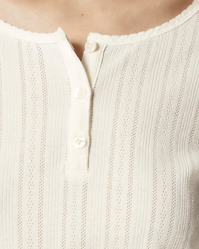 Pointelle long-sleeve henley T-shirt | J. Crew US