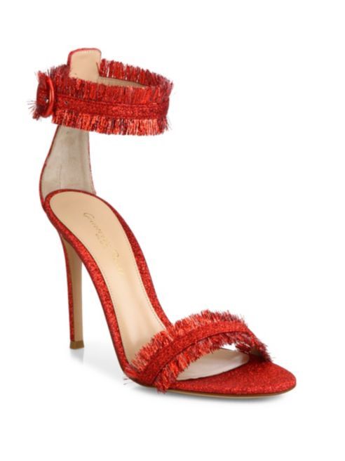 Gianvito Rossi - Caribe Tinsel Ankle-Strap Sandals | Saks Fifth Avenue