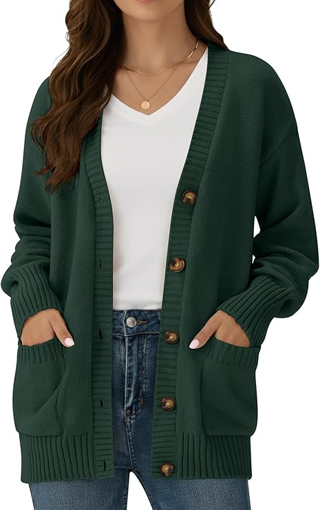 ZAFUL Womens Cardigan Sweaters Chunky Cotton Blended Button Down Clothes Fall Long Sleeve Outfits... | Amazon (US)
