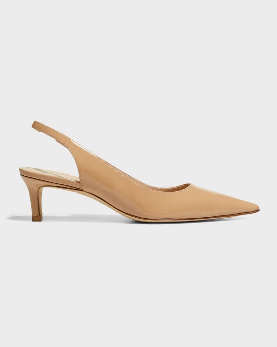 Stuart Weitzman Stuart 50mm Kitten-Heel Slingback Pumps | Neiman Marcus