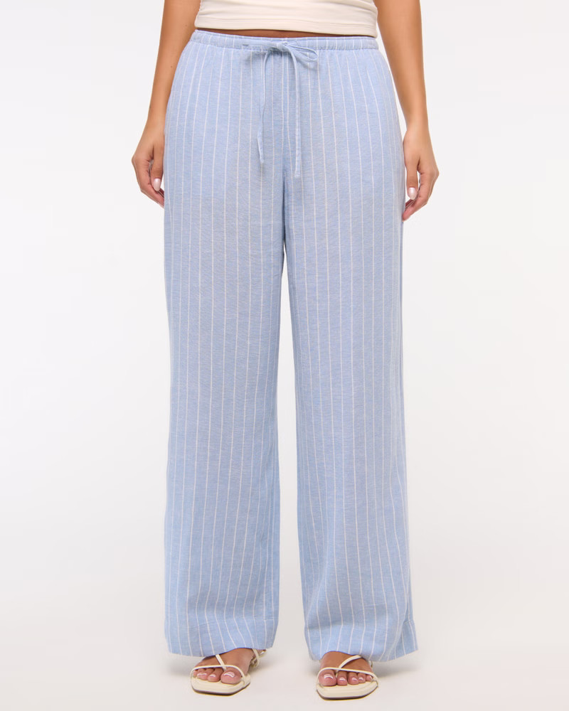 Women's Linen-Blend Pull-On Pant | Women's New Arrivals | Abercrombie.com | Abercrombie & Fitch (UK)