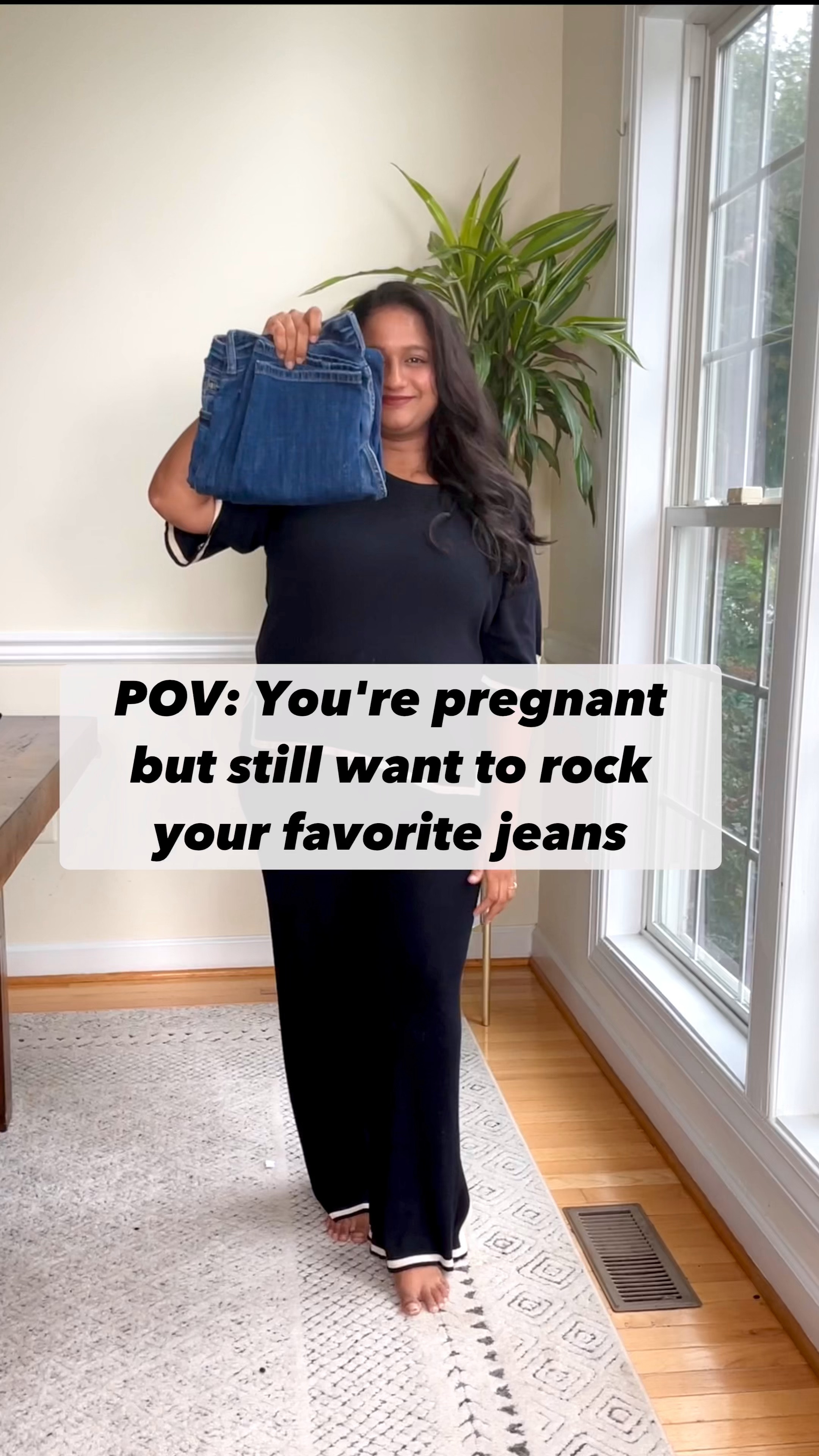 Practical maternity outfit ideas, how to wear non maternity jeans during pregnancy 
@Kut jeans 
@bando belly band 
@amazonfashion wrap sweater in size M and color -brick red 
@pact maternity tee in size M 
@jcrew cardigan  