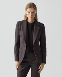 Lynnia Blazer in Sleek Flannel | Theory