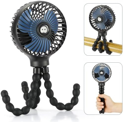 Mini Handheld Personal Portable Fan, Baby Stroller Fan, Car Seat Fan, USB or 4000mAh Battery Powered | Amazon (US)